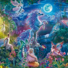 Schmidt Spiele - Puzzle Le Conte de Fées de la Licorne - 150 Pièces - À Partir de 7 Ans