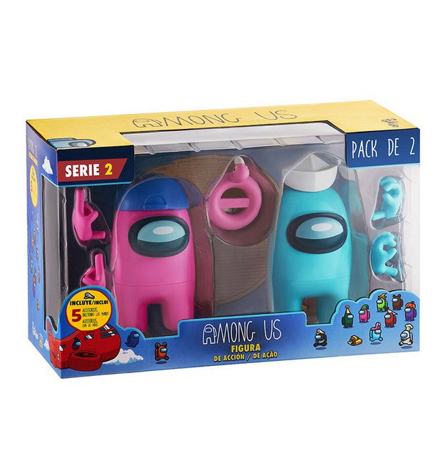 Bizak Figurine Action Among Us Surtido en Boîte - 2 Figurines 12 cm avec 5 Accessoires Sorpresa - 4 Modèles à Collectionner