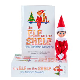 The Elf On the Shelf - Kit Complet avec Livre et Figurine Elfe Explorateur en Espagnol - Jeu Traditionnel Magique de Noël - CEFA TOYS