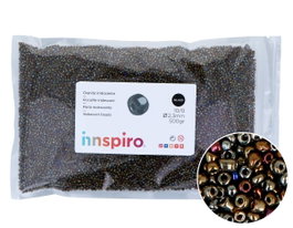 Innspiro Rocaille en verre ronde argenté irisé 2,3 mm 500g