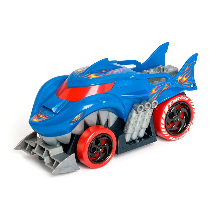 T-Racers Pistolet Lanceur Shark Squad Magic Box avec 2 Voitures de Course - Camion Forme de Requin pour Lancement Rapide - Compatible Système Mix N' Race T-Racers Pistolet Lanceur Shark Squad Magic Box avec 2 Voitures de Course - Camion Forme de Requin pour Lancement Rapide - Compatible Système Mix N' Race
