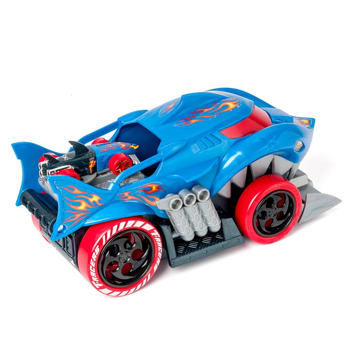 T-Racers Pistolet Lanceur Shark Squad Magic Box avec 2 Voitures de Course - Camion Forme de Requin pour Lancement Rapide - Compatible Système Mix N' Race T-Racers Pistolet Lanceur Shark Squad Magic Box avec 2 Voitures de Course - Camion Forme de Requin pour Lancement Rapide - Compatible Système Mix N' Race