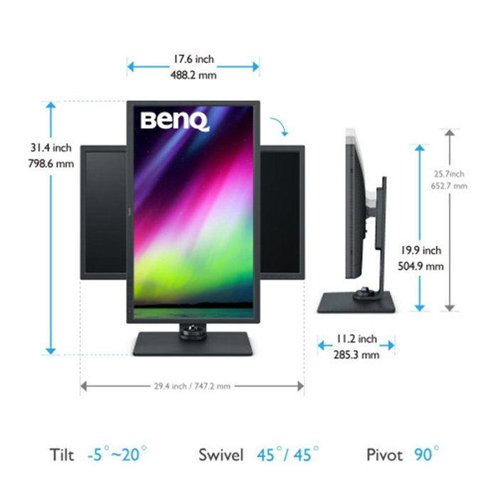 Benq SW321C Écran PC 32 pouces 4K UHD IPS 3840x2160 60Hz 100% sRGB 95% DCI-P3 HDR USB-C DisplayPort 1.4 Benq SW321C Écran PC 32 pouces 4K UHD IPS 3840x2160 60Hz 100% sRGB 95% DCI-P3 HDR USB-C DisplayPort 1.4