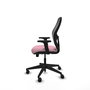 PIQUERAS Y CRESPO Chaise Alocén Synchro Rose et Noir, Accoudoirs 2D, Base Pyramidale