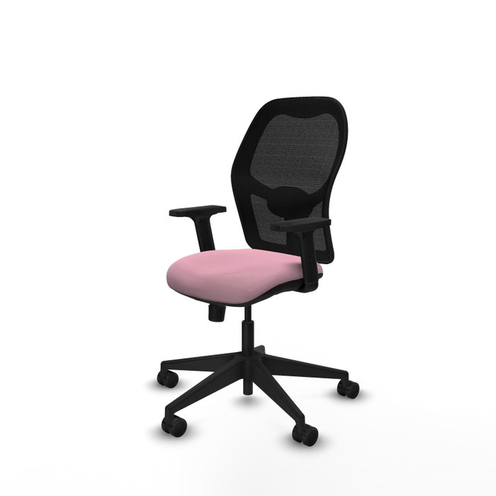PIQUERAS Y CRESPO Chaise Alocén Synchro Rose et Noir, Accoudoirs 2D, Base Pyramidale PIQUERAS Y CRESPO Chaise Alocén Synchro Rose et Noir, Accoudoirs 2D, Base Pyramidale