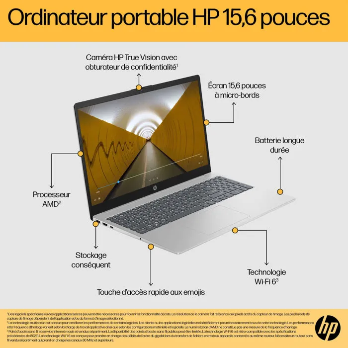 HP 15-fc1007nfx - PC Portable 15,6 FHD - Ryzen 3 - 8Go - 256Go SSD - AZERTY HP 15-fc1007nfx - PC Portable 15,6 FHD - Ryzen 3 - 8Go - 256Go SSD - AZERTY