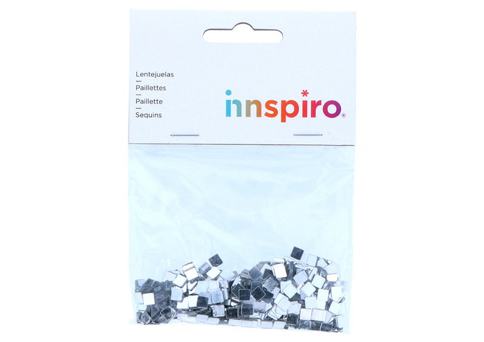 Innspiro Sequins carrés argentés 5mm 14g Innspiro Sequins carrés argentés 5mm 14g