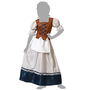 Déguisement de servante médiévale robe longue avec tablier fille enfant 7-9 ans - Blanc en polyester
