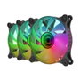Mars Gaming Kit de 3 Ventilateurs MF-3D ARGB 120 mm Noir avec Contrôleur et Télécommande RF