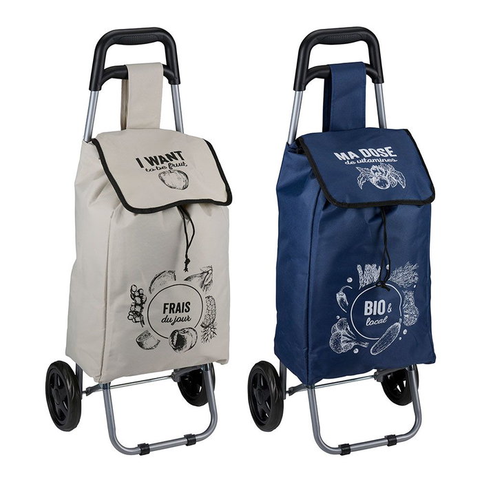 Ohm Chariot de courses pliable 25 L 91 x 34 x 26 cm 2 roues couleurs assorties Ohm Chariot de courses pliable 25 L 91 x 34 x 26 cm 2 roues couleurs assorties