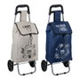 Ohm Chariot de courses pliable 25 L 91 x 34 x 26 cm 2 roues couleurs assorties