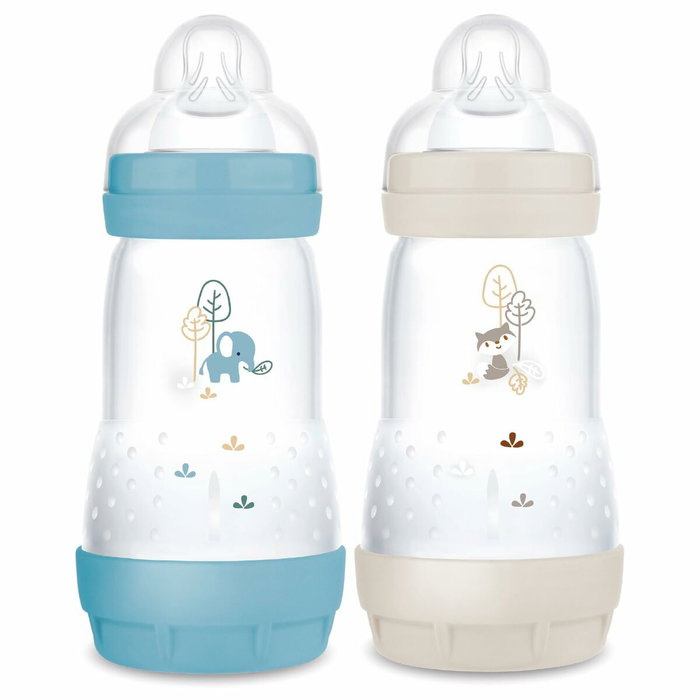 MAM Lot de 2 Biberons Easy Start Anti-Colique 260 ml - Océan + Sable