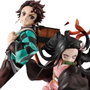 Megahouse Figurine G.E.M. Demon Slayer - Frères Kamado - PVC Peint à la Main 17 cm et 13 cm