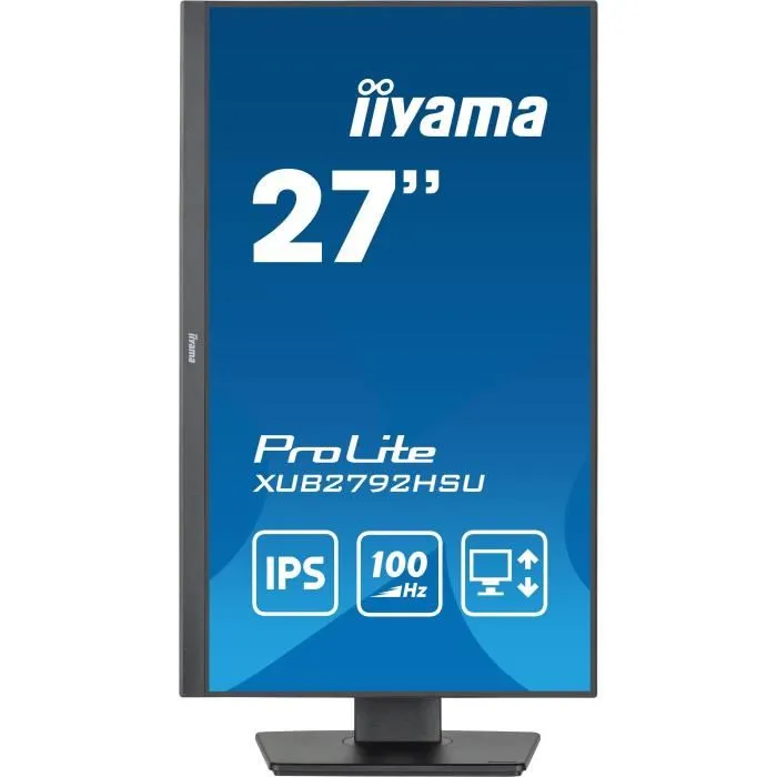Iiyama XUB2792HSU-B6 - Écran PC Gaming 27" FHD (1920x1080) IPS 100Hz 0.4ms, Réglable, HDMI/DisplayPort, USB Hub, Haut-parleurs