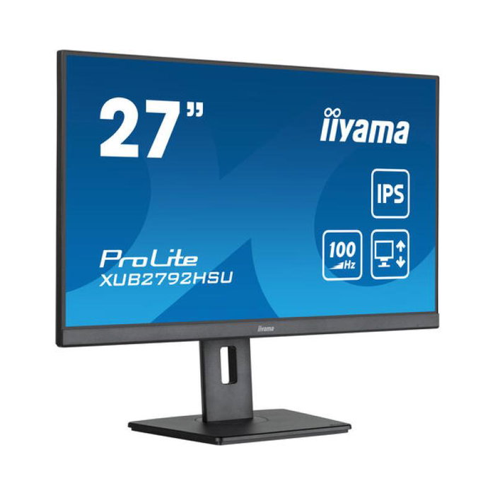 Iiyama XUB2792HSU-B6 - Moniteur ProLite 27 pouces IPS Full HD, 75 Hz, avec ports HDMI, DisplayPort, USB-C et hauteur réglable
