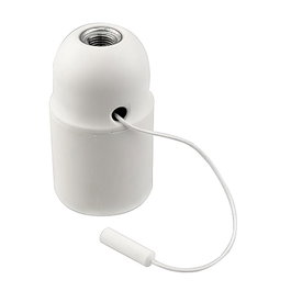 Arditi Portalamparas fileté lisse avec tirette E27 blanc – Ø40 x 70 mm