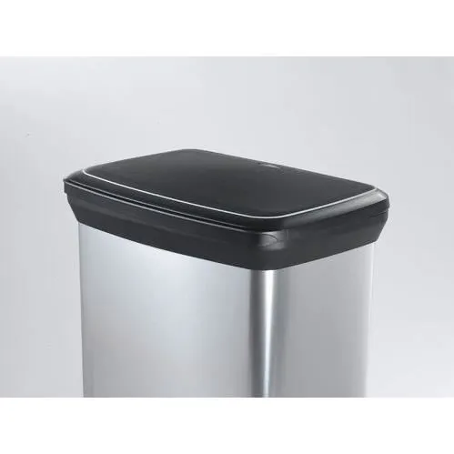 Curver Poubelle à pédale, 50 litres, Gris métallisé