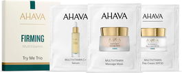 Ahava - Coffret Découverte MultiVitamin C+ : Sérum Raffermissant 3 ml + Masque Crème Massage Multivitaminé 3 ml + Crème de Jour Fermeté MultiVitamin SPF 30 3 ml (Set Échantillons)