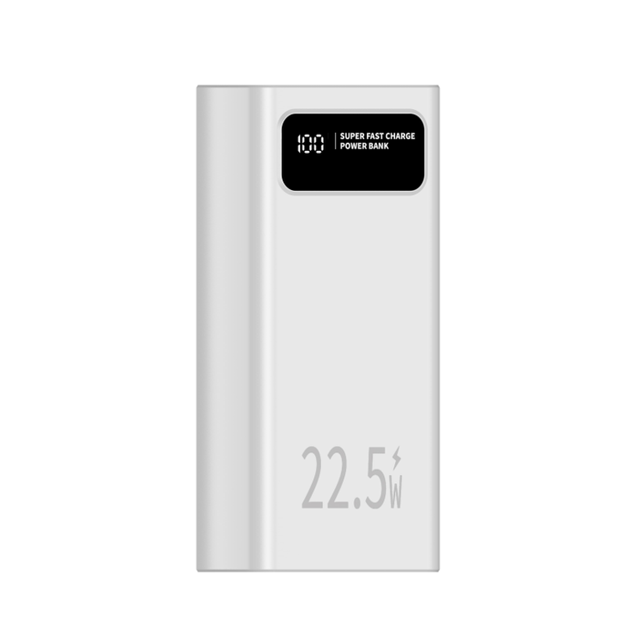 Leotec Powerbank 30000mAh 22,5W PD QC 3.0 Blanc avec 5 Ports USB et Ecran LCD Leotec Powerbank 30000mAh 22,5W PD QC 3.0 Blanc avec 5 Ports USB et Ecran LCD