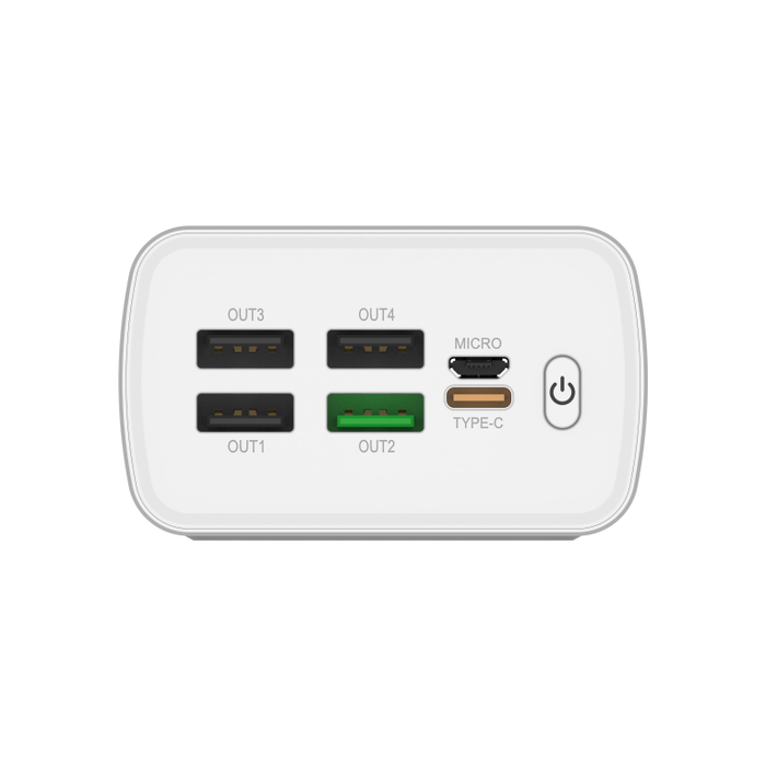 Leotec Powerbank 30000mAh 22,5W PD QC 3.0 Blanc avec 5 Ports USB et Ecran LCD Leotec Powerbank 30000mAh 22,5W PD QC 3.0 Blanc avec 5 Ports USB et Ecran LCD