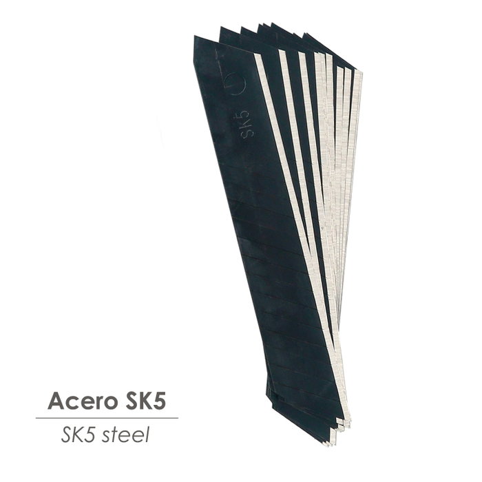 WOLFPACK LINEA PROFESIONAL Lames de cutter 18 mm en acier SK5 pavoné noir (Étui de 10 pièces)