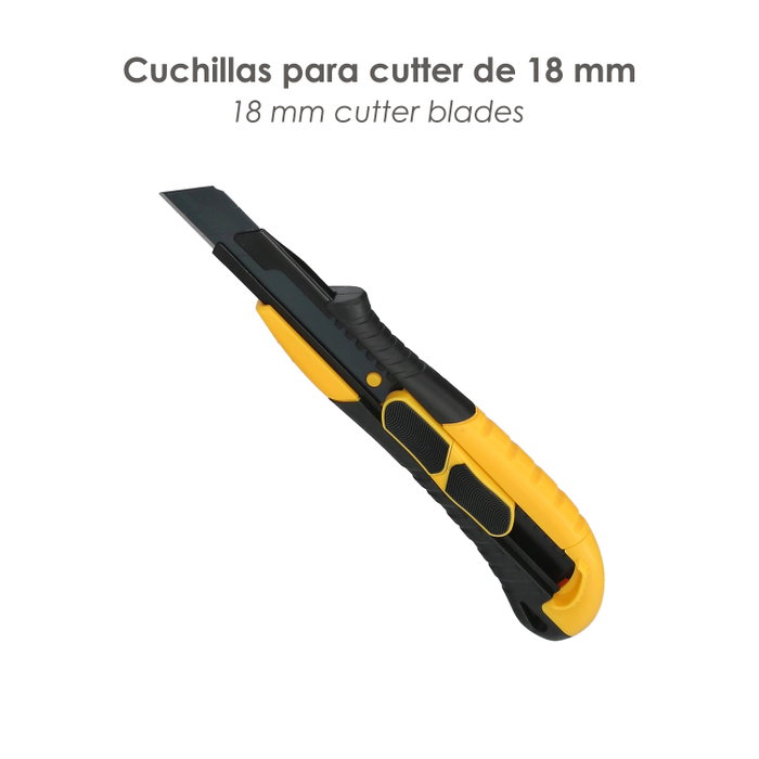 WOLFPACK LINEA PROFESIONAL Lames de cutter 18 mm en acier SK5 pavoné noir (Étui de 10 pièces)