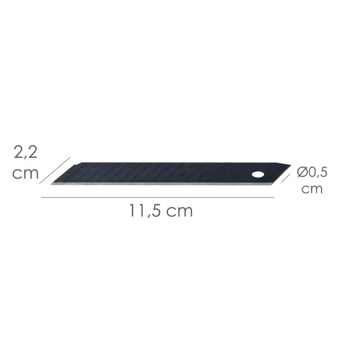 WOLFPACK LINEA PROFESIONAL Lames de cutter 18 mm en acier SK5 pavoné noir (Étui de 10 pièces)