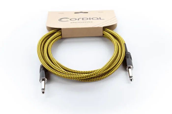 CORDIAL Lot de 5 câbles de guitare Jack 3 m Tweed Amarillo (Set de 5)