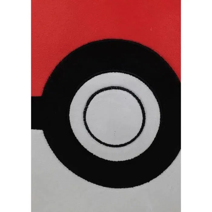 Pokemon - Coussin décoratif rond 40 cm en microfibre - Motif Poké Ball - Décoration d'intérieur pour chambre ou salon