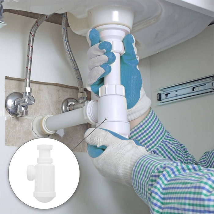 ABRISA Siphon de type bouteille extensible 1 1/2 avec écrou rotatif