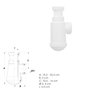 ABRISA Siphon de type bouteille extensible 1 1/2 avec écrou rotatif