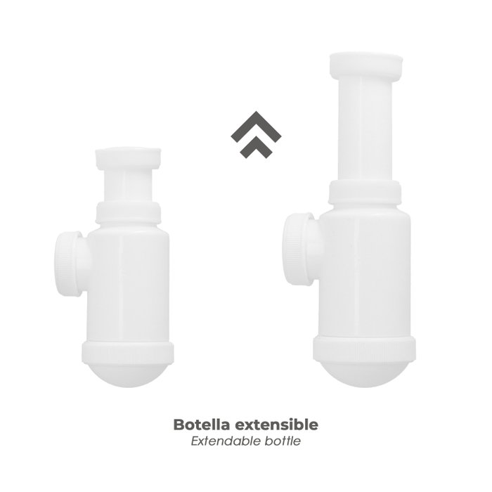 ABRISA Siphon de type bouteille extensible 1 1/2 avec écrou rotatif