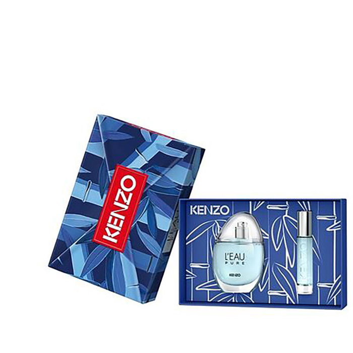Kenzo L'Eau Pure Eau de Parfum Unisexe - Set de 2 flacons vaporisateurs (50 ml + 10 ml) - Fragrance aquatique fraîche avec 91% d'ingrédients naturels