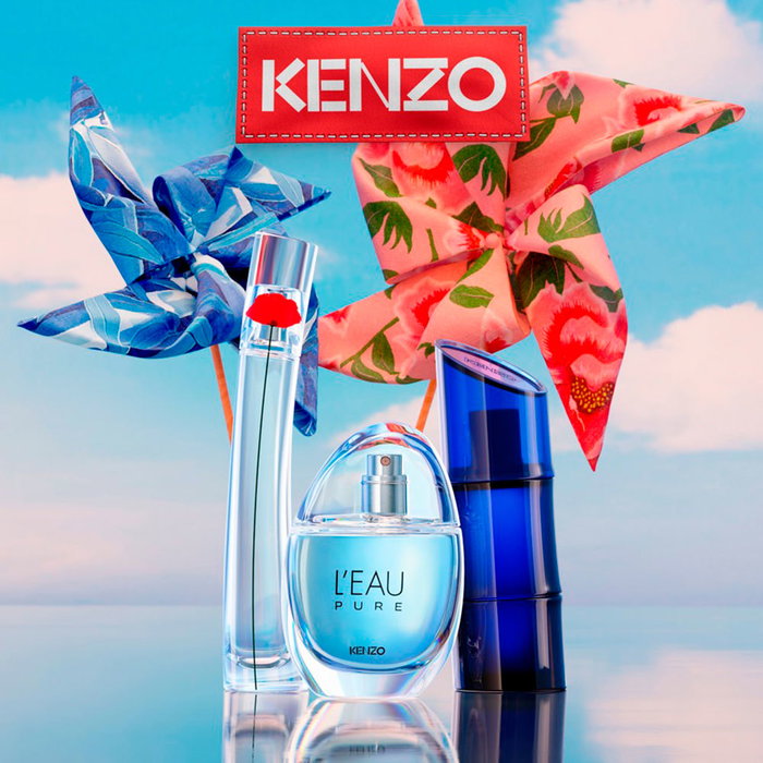 Kenzo L'Eau Pure Eau de Parfum Unisexe - Set de 2 flacons vaporisateurs (50 ml + 10 ml) - Fragrance aquatique fraîche avec 91% d'ingrédients naturels