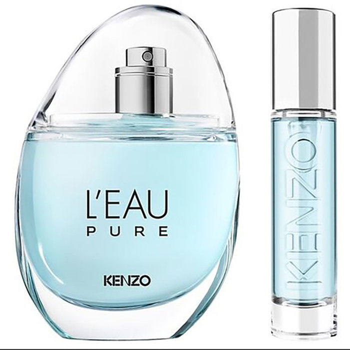 Kenzo L'Eau Pure Eau de Parfum Unisexe - Set de 2 flacons vaporisateurs (50 ml + 10 ml) - Fragrance aquatique fraîche avec 91% d'ingrédients naturels