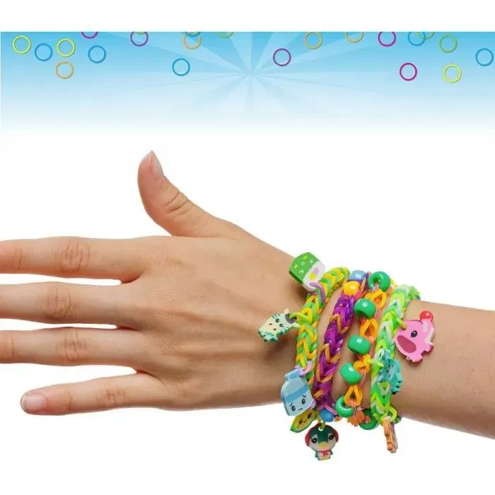 Bandai Rainbow Loom - Kit de Fabrication de Bracelets avec Métier à Tisser, 5600 Élastiques, Charms et Perles Multicolores