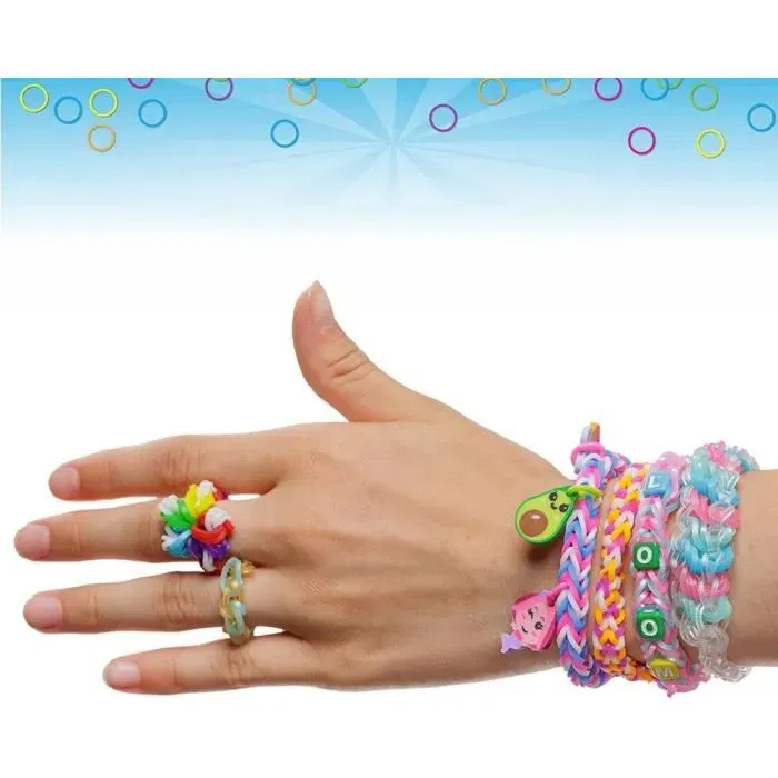 Bandai Rainbow Loom - Kit de Fabrication de Bracelets avec Métier à Tisser, 5600 Élastiques, Charms et Perles Multicolores