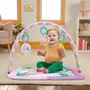 Bright Starts Treetop Bloom Tapis d'éveil pliable bébé rose jungle, arche de jeux avec 5 jouets, miroir, cartes, boulier et anneau de dentition, pour nouveau-né et plus