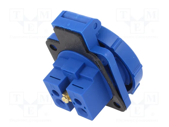 PAWBOL Connecteur socle d'alimentation AC bleu 2P+PE 16A 250V AC IP67 PAWBOL Connecteur socle d'alimentation AC bleu 2P+PE 16A 250V AC IP67