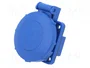 PAWBOL Connecteur socle d'alimentation AC bleu 2P+PE 16A 250V AC IP67