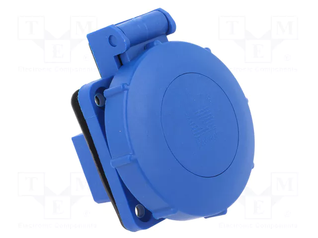 PAWBOL Connecteur socle d'alimentation AC bleu 2P+PE 16A 250V AC IP67 PAWBOL Connecteur socle d'alimentation AC bleu 2P+PE 16A 250V AC IP67