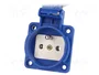 PAWBOL Connecteur socle d'alimentation AC bleu 2P+PE 16A 250V AC IP67