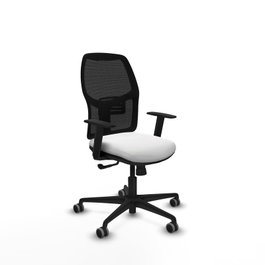 PIQUERAS Y CRESPO Chaise Alfera Synchro, Tissu Blanc et Maille Noire
