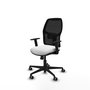 PIQUERAS Y CRESPO Chaise Alfera Synchro, Tissu Blanc et Maille Noire