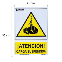 WOLFPACK LINEA PROFESIONAL Panneau danger charge suspendue 30x21 cm