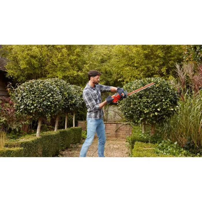 Black+Decker BEHT201-QS - Taille-haies électrique filaire 420W avec lame de 45cm - Capacité de coupe 16mm - Poignée ergonomique