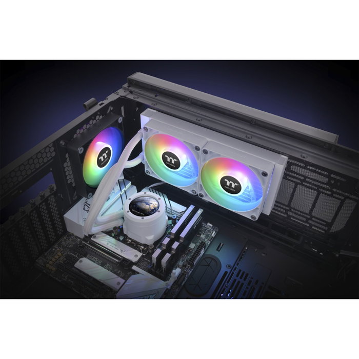 Thermaltake TH240 V2 Ultra ARGB Sync White Edition Edition Snow avec écran LCD et 2x ventilateurs 120mm