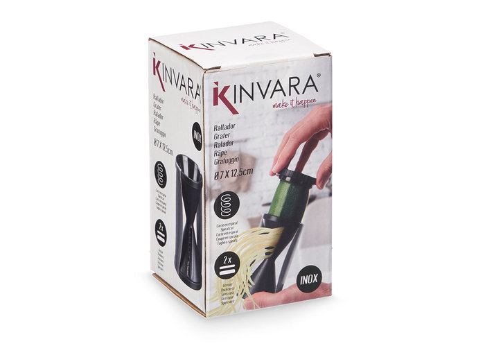 Kinvara Râpe conique noire 7x13x7 cm en plastique et métal (Set de 12)