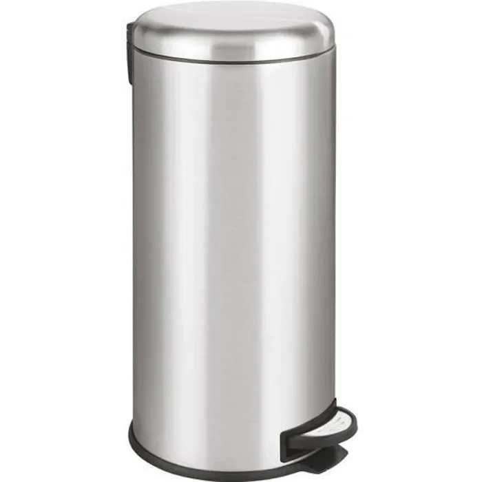 Kitchen Move URBAN - Poubelle de cuisine à pédale 30L, acier inoxydable brossé, seau amovible, pied et anneau de protection - Ø29 x H66 cm Kitchen Move URBAN - Poubelle de cuisine à pédale 30L, acier inoxydable brossé, seau amovible, pied et anneau de protection - Ø29 x H66 cm