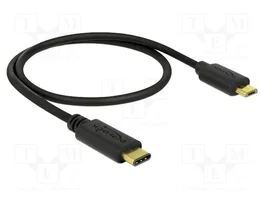 DELOCK Câble USB 2.0 USB B micro vers USB C, 0,5m, noir